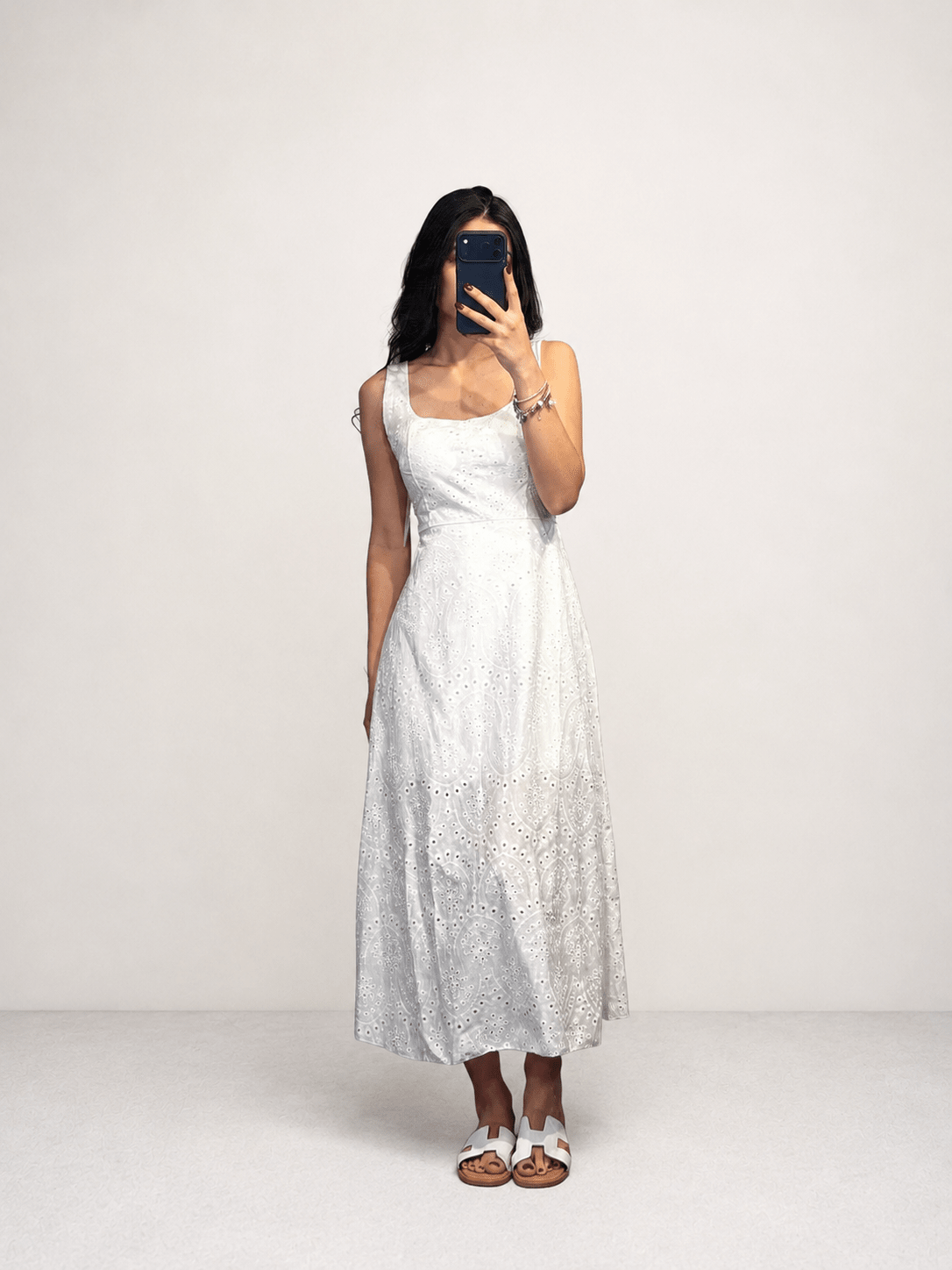 Abito pizzo San gallo lungo - Dverso Fashion