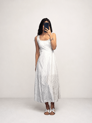 Abito pizzo San gallo lungo - Dverso Fashion