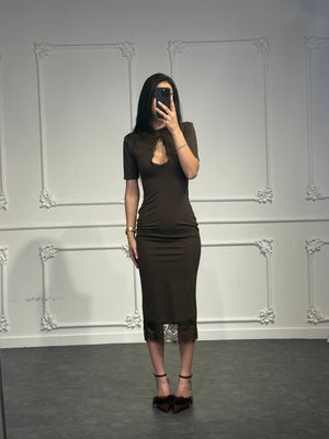 abito scollatura a goccia - Dverso Fashion
