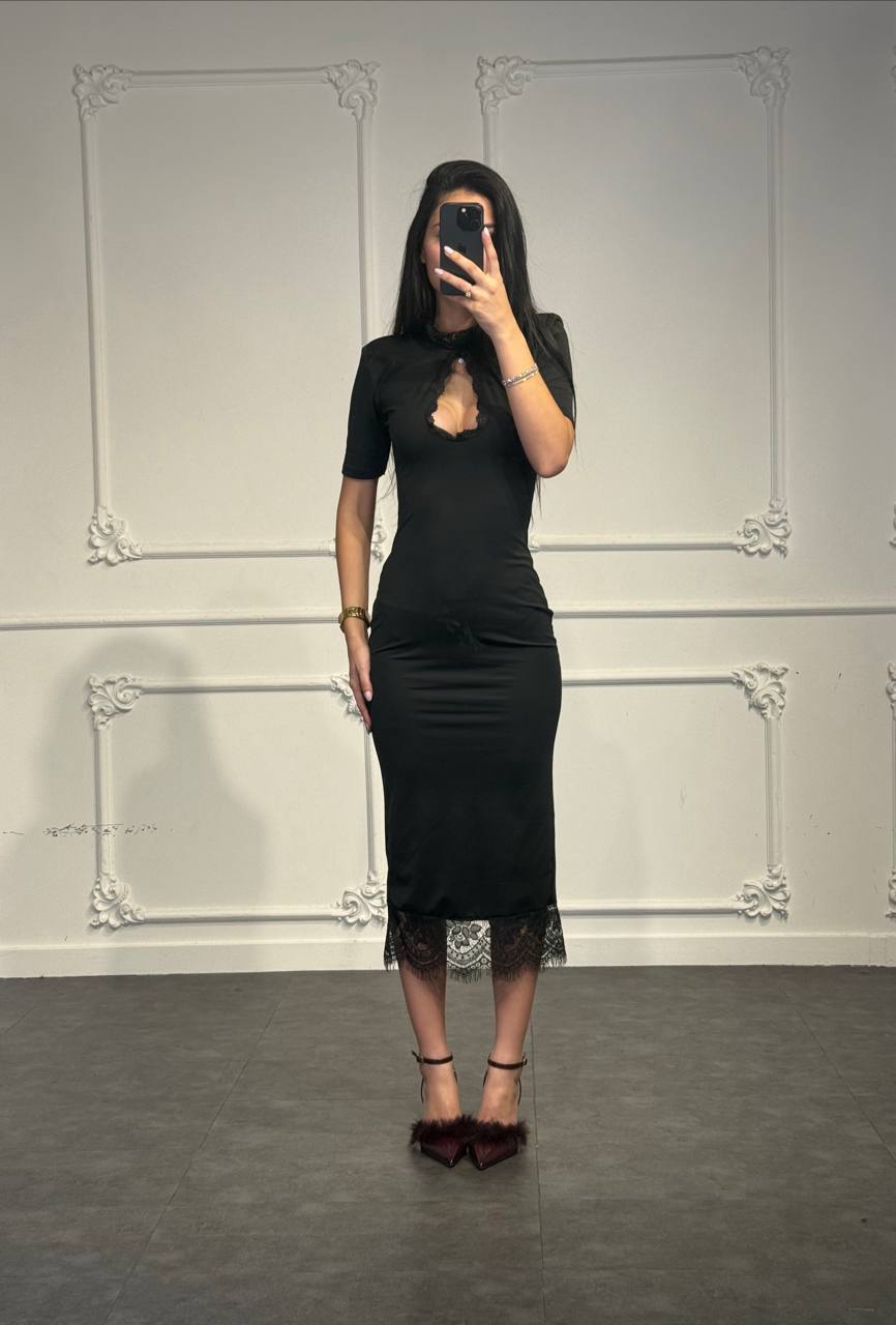 abito scollatura a goccia - Dverso Fashion