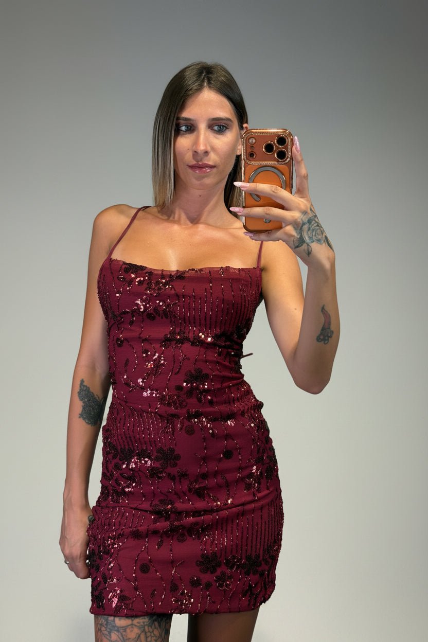 abito star con pailettes corto - Dverso Fashion
