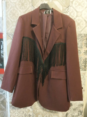 blazer con frange - Dverso Fashion