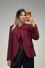 Blazer monopetto con chiusura asimmetrica - Dverso Fashion