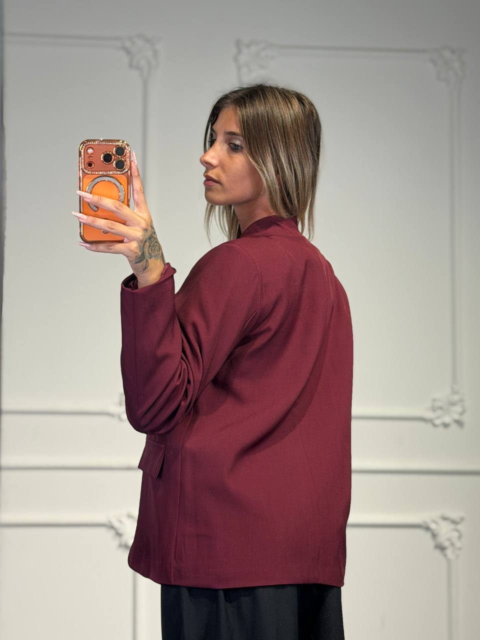 Blazer monopetto con chiusura asimmetrica - Dverso Fashion