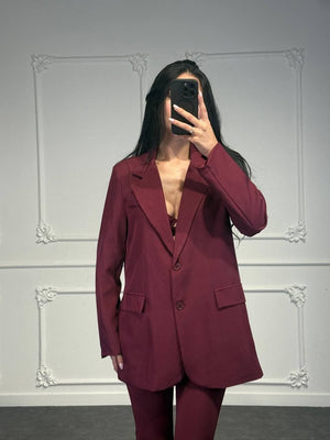 Blazer oversize monopetto con revers ampi e tasche frontali - Dverso Fashion