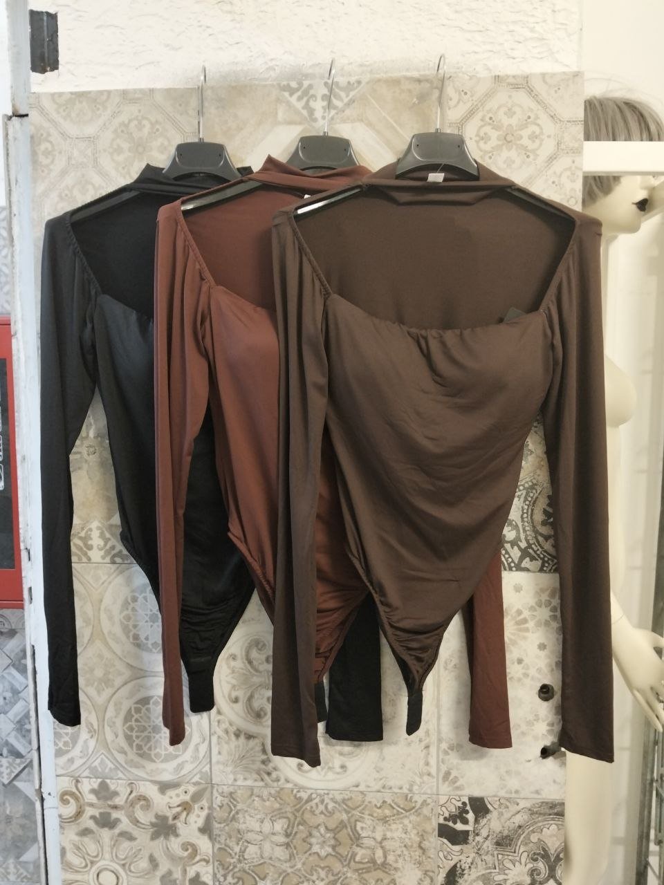 body con collarino in licra - Dverso Fashion