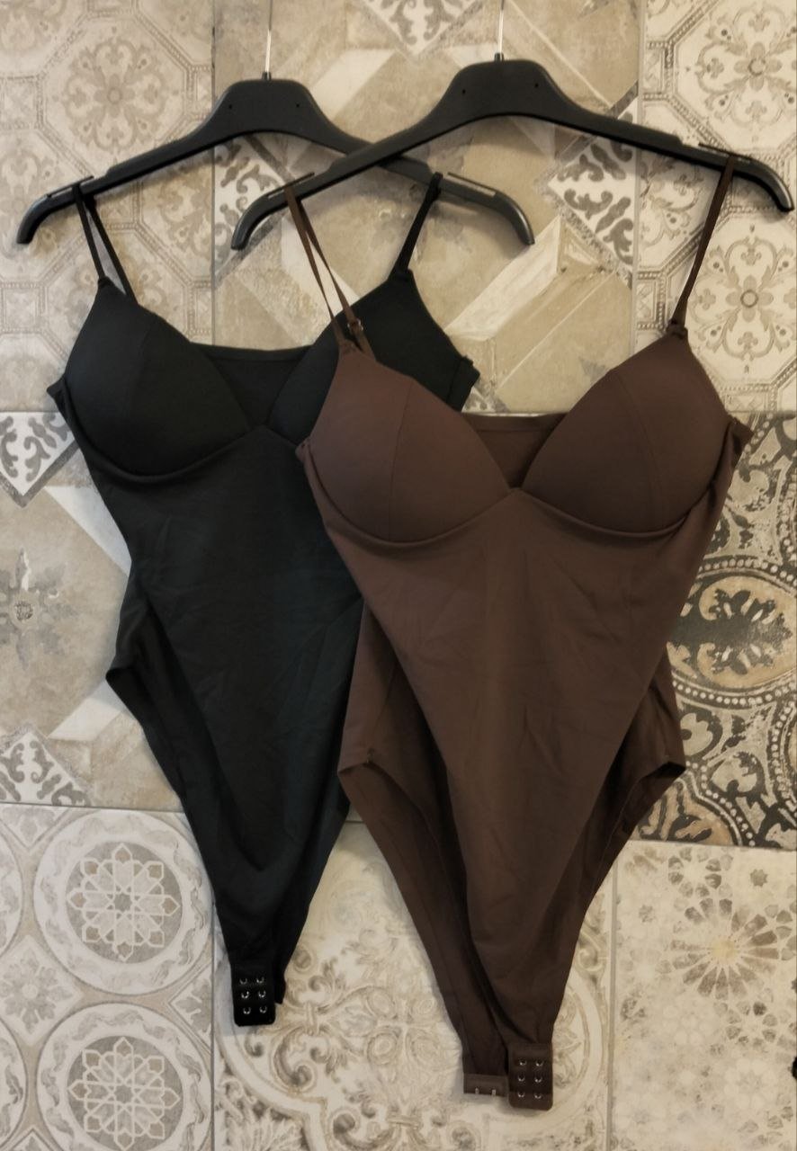Body Modellante con Coppe Strutturate e Spalline Sottili - Dverso Fashion