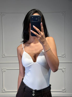 Body Modellante con Coppe Strutturate e Spalline Sottili - Dverso Fashion