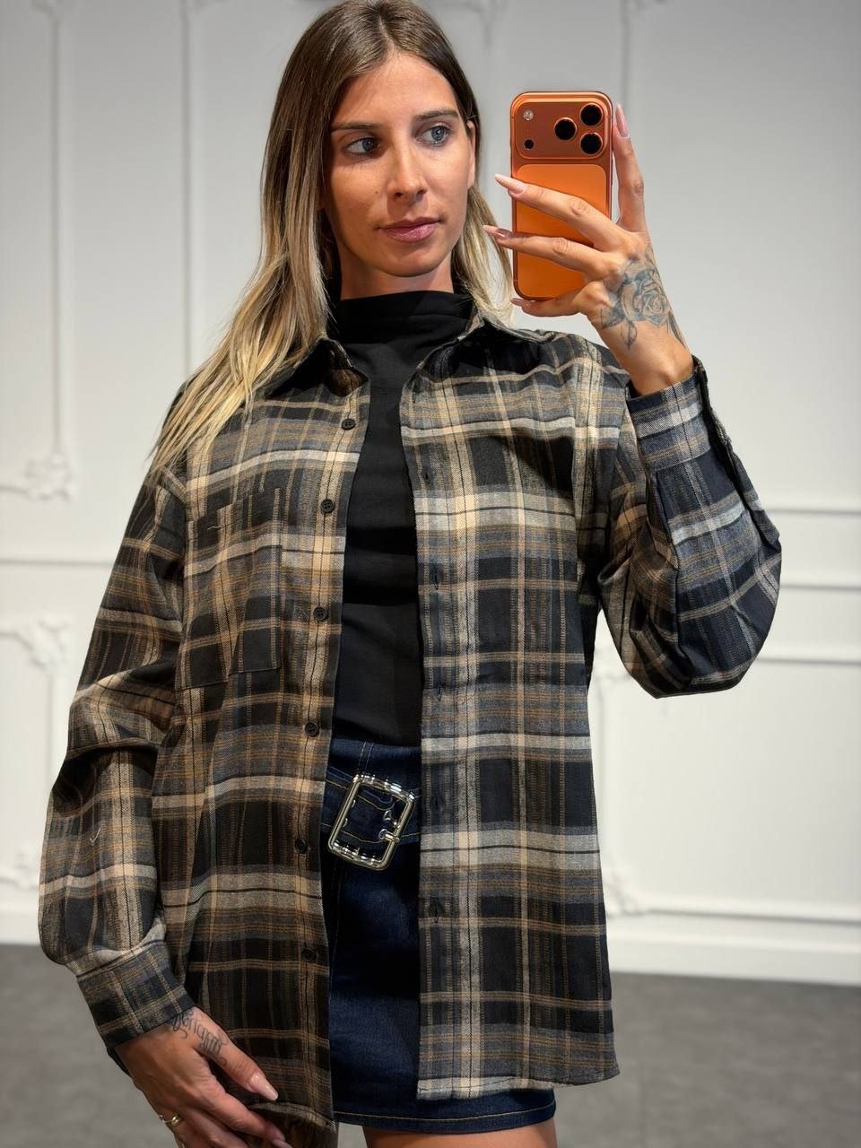 camica con maglia a mezzo collo - Dverso Fashion