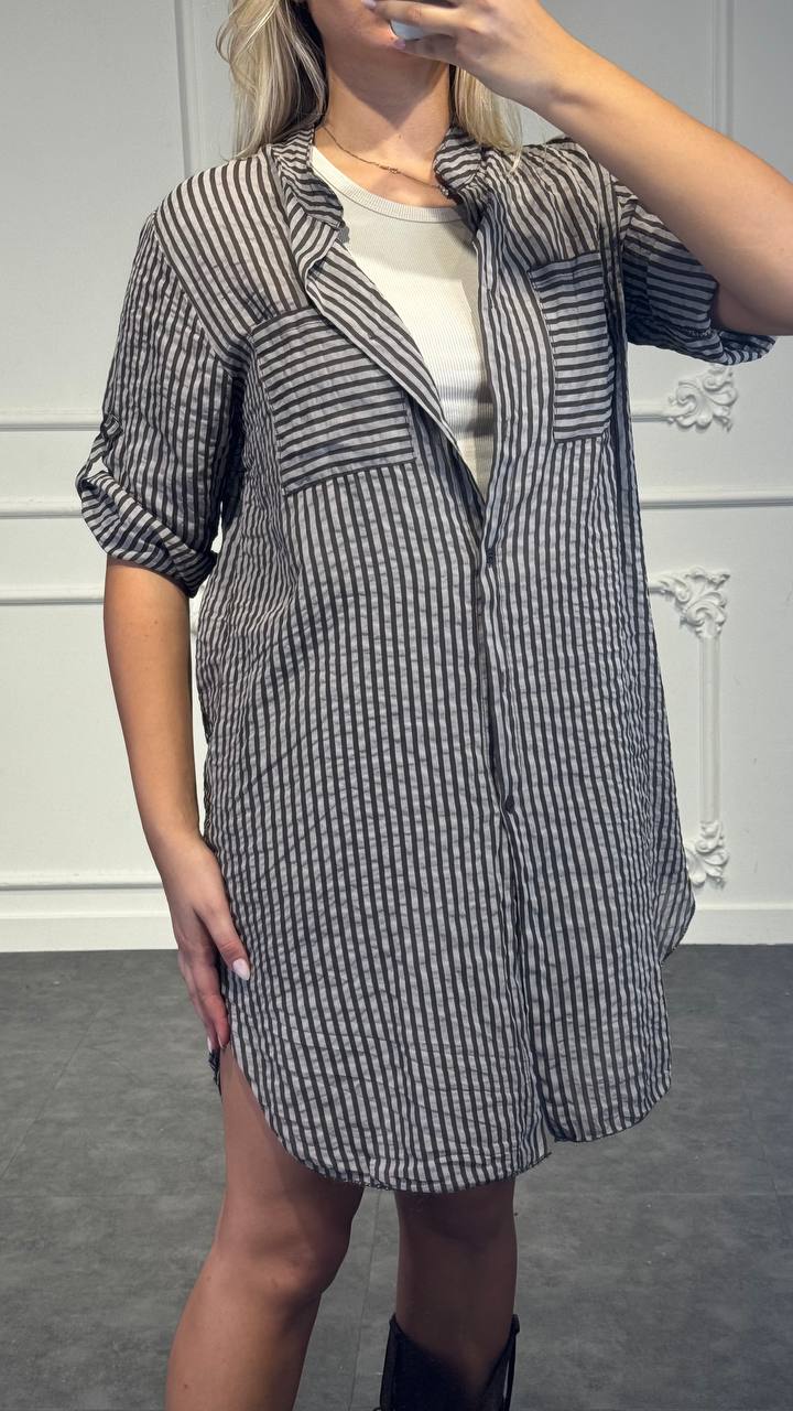 camicia a righe lunga - Dverso Fashion