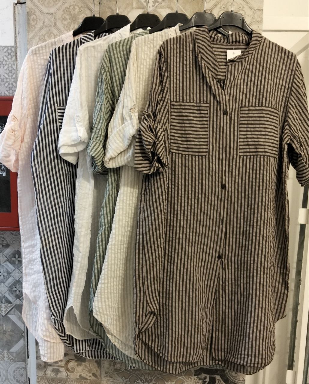 camicia a righe lunga - Dverso Fashion