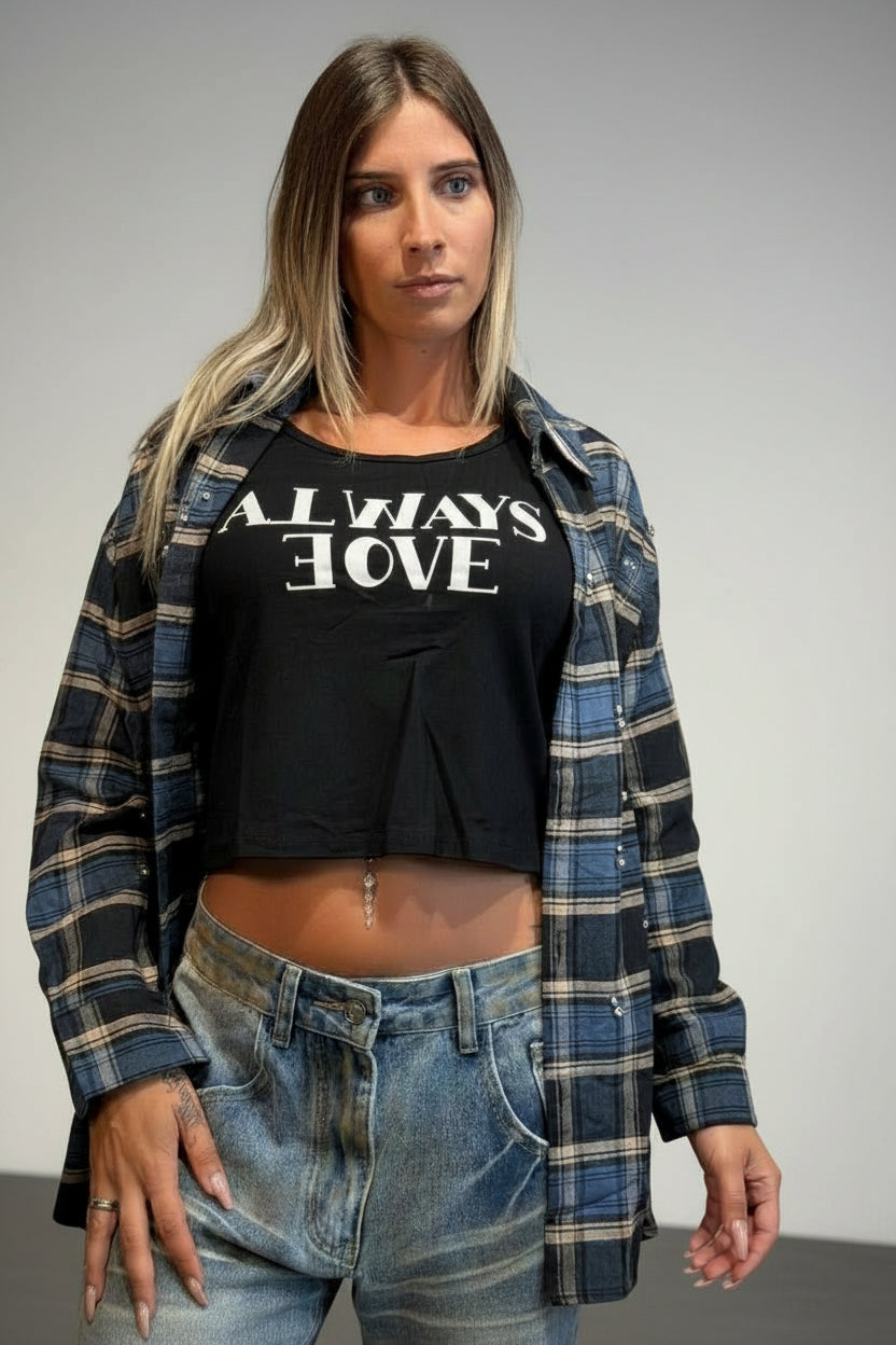 camicia con canotta always love - Dverso Fashion