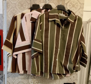 camicia lino a righe - Dverso Fashion