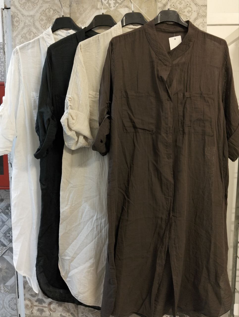 camicia lino lunga - Dverso Fashion