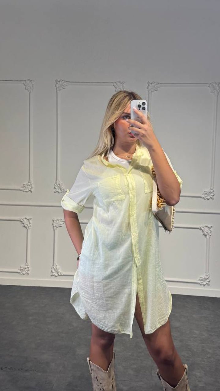 camicia lino lunga - Dverso Fashion