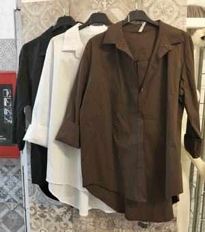 Camicia oversize e fondo stondato - Dverso Fashion
