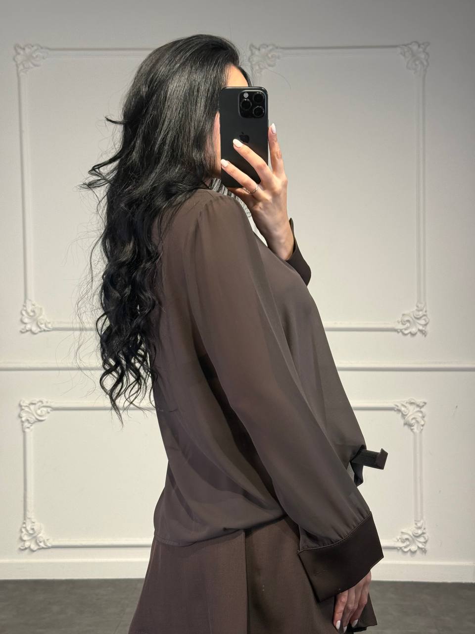 camicia velata con cravatta - Dverso Fashion