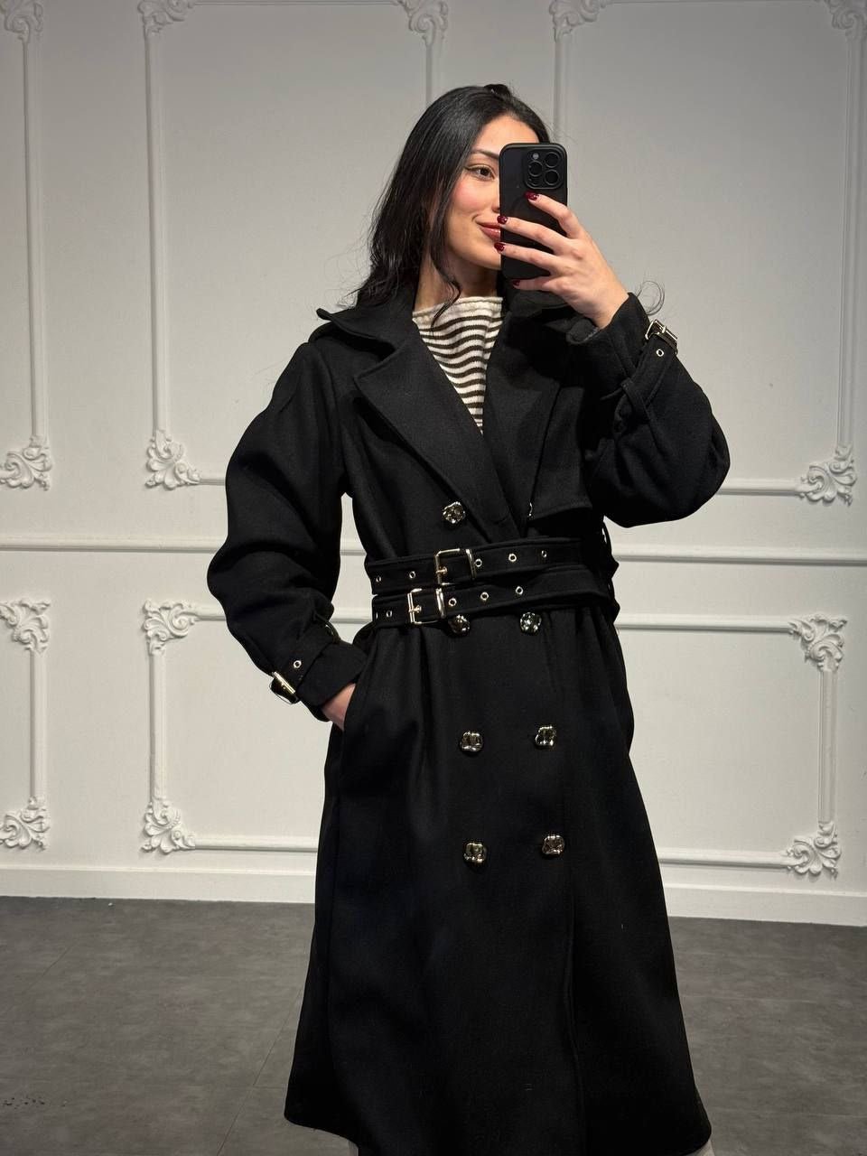 Cappotto Con Cinta - Dverso Fashion