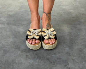 ciabatta con platform e fiore - Dverso Fashion
