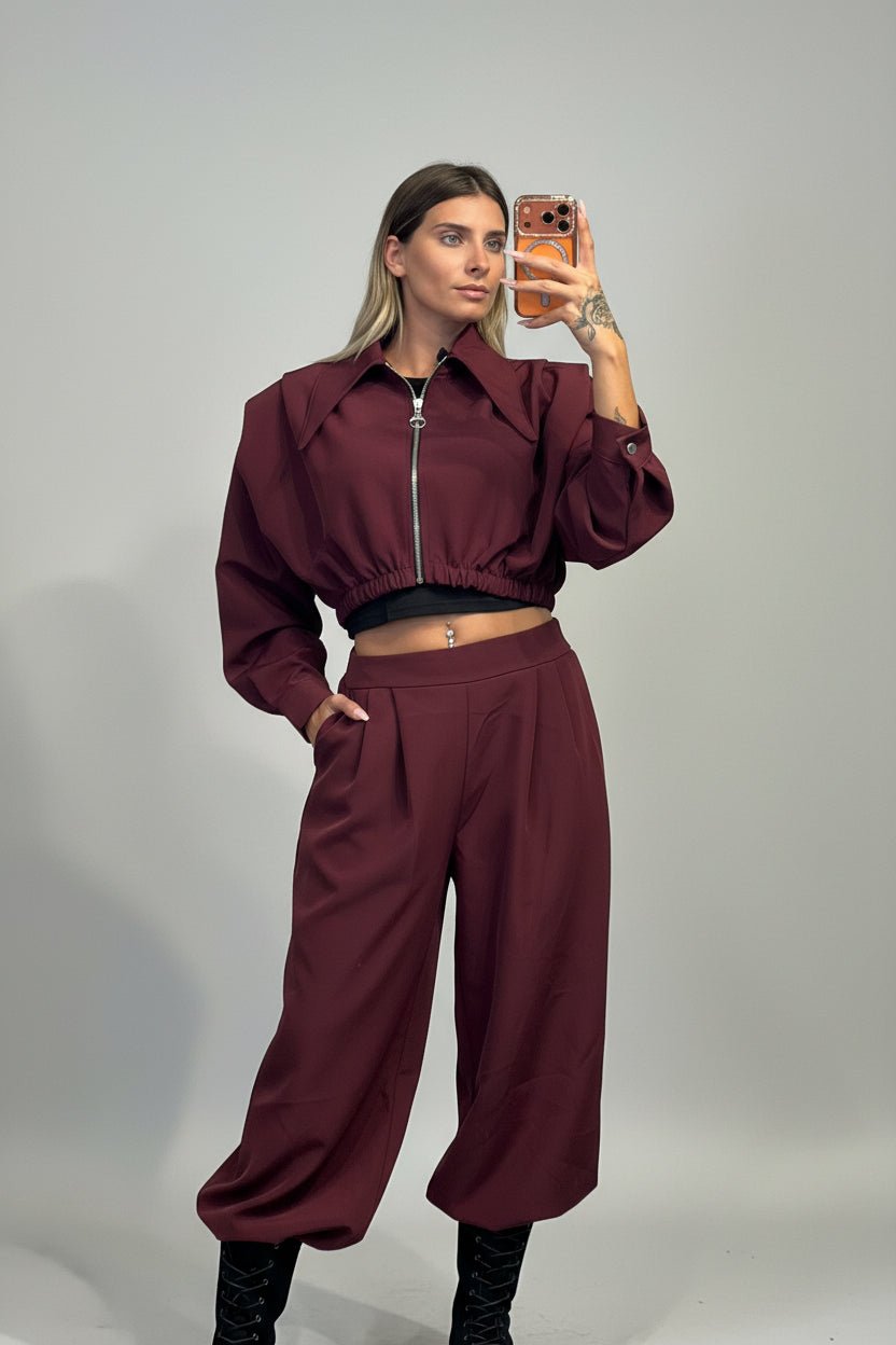 coordinato con colletto a punta - Dverso Fashion