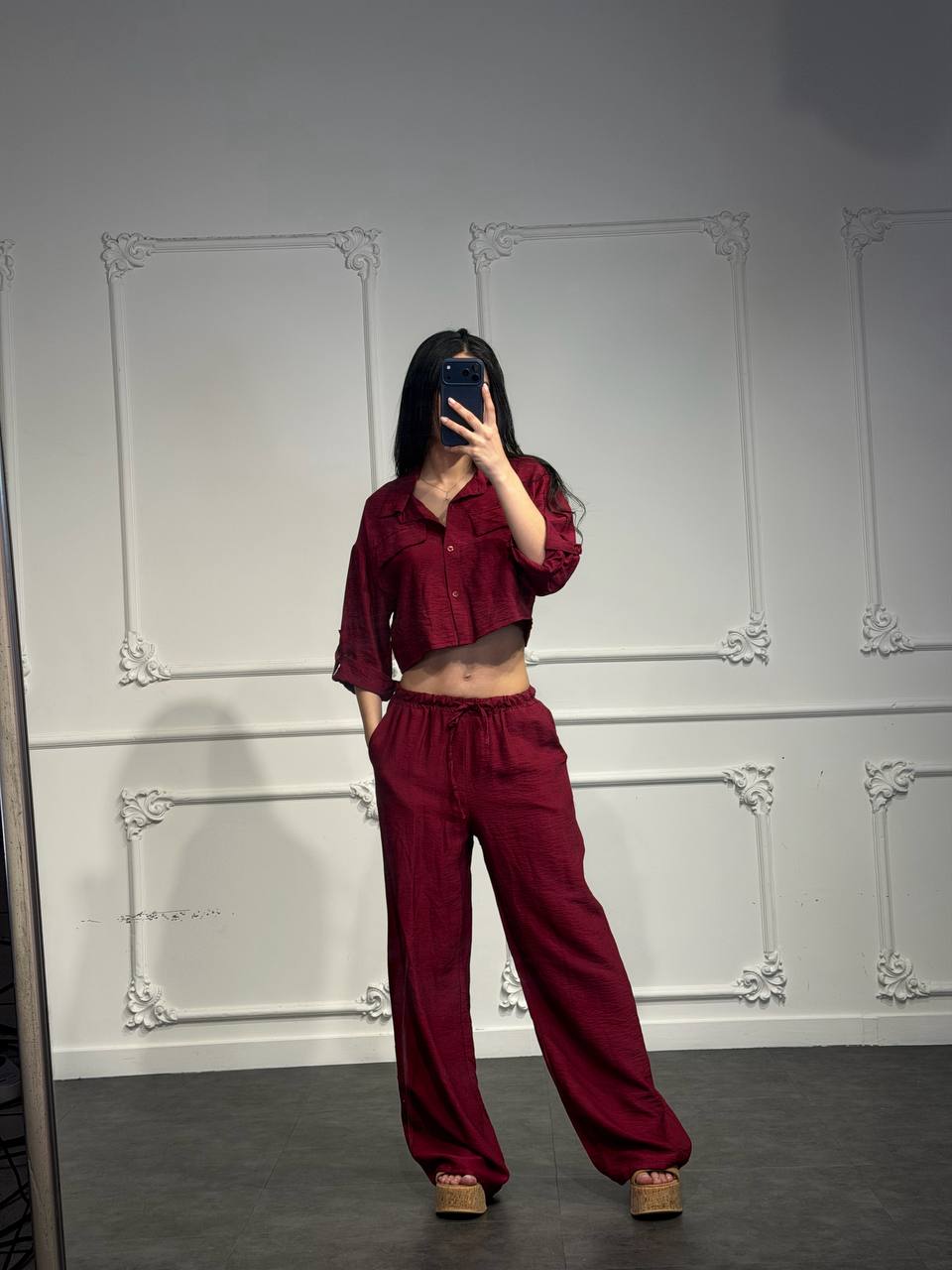 coordinato lino con camicia - Dverso Fashion