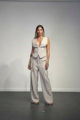 coordinato orchidea con gilet e pantalone elegante - Dverso Fashion