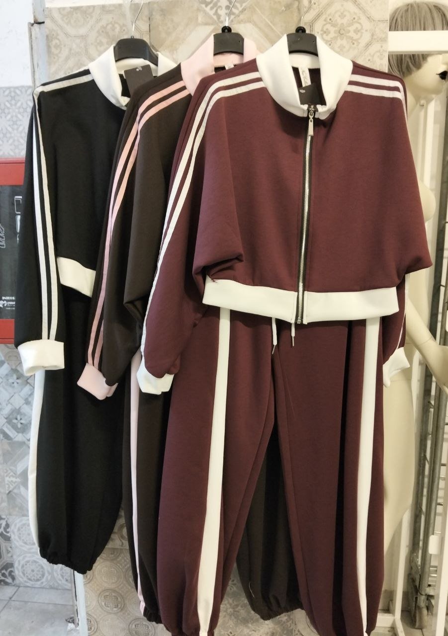 coordinato sportivo con bande laterali - Dverso Fashion