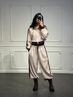 coordinato sportivo con bande laterali - Dverso Fashion