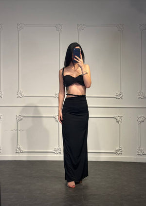 coordinato treccia con gonna longuette - Dverso Fashion