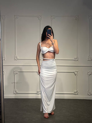 coordinato treccia con gonna longuette - Dverso Fashion