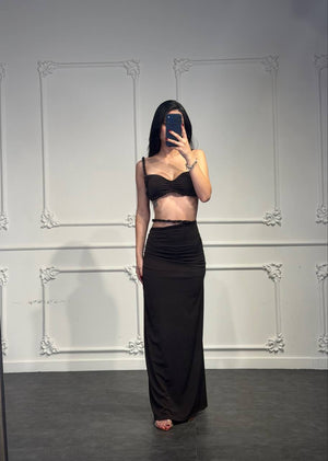 coordinato treccia con gonna longuette - Dverso Fashion