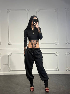 coordinato tuta allison con body sgambato - Dverso Fashion