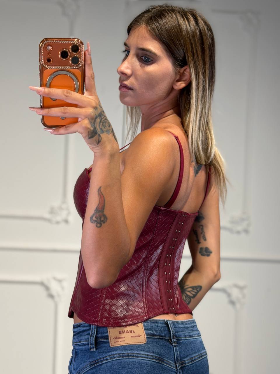 corsetto con trama lavorata - Dverso Fashion