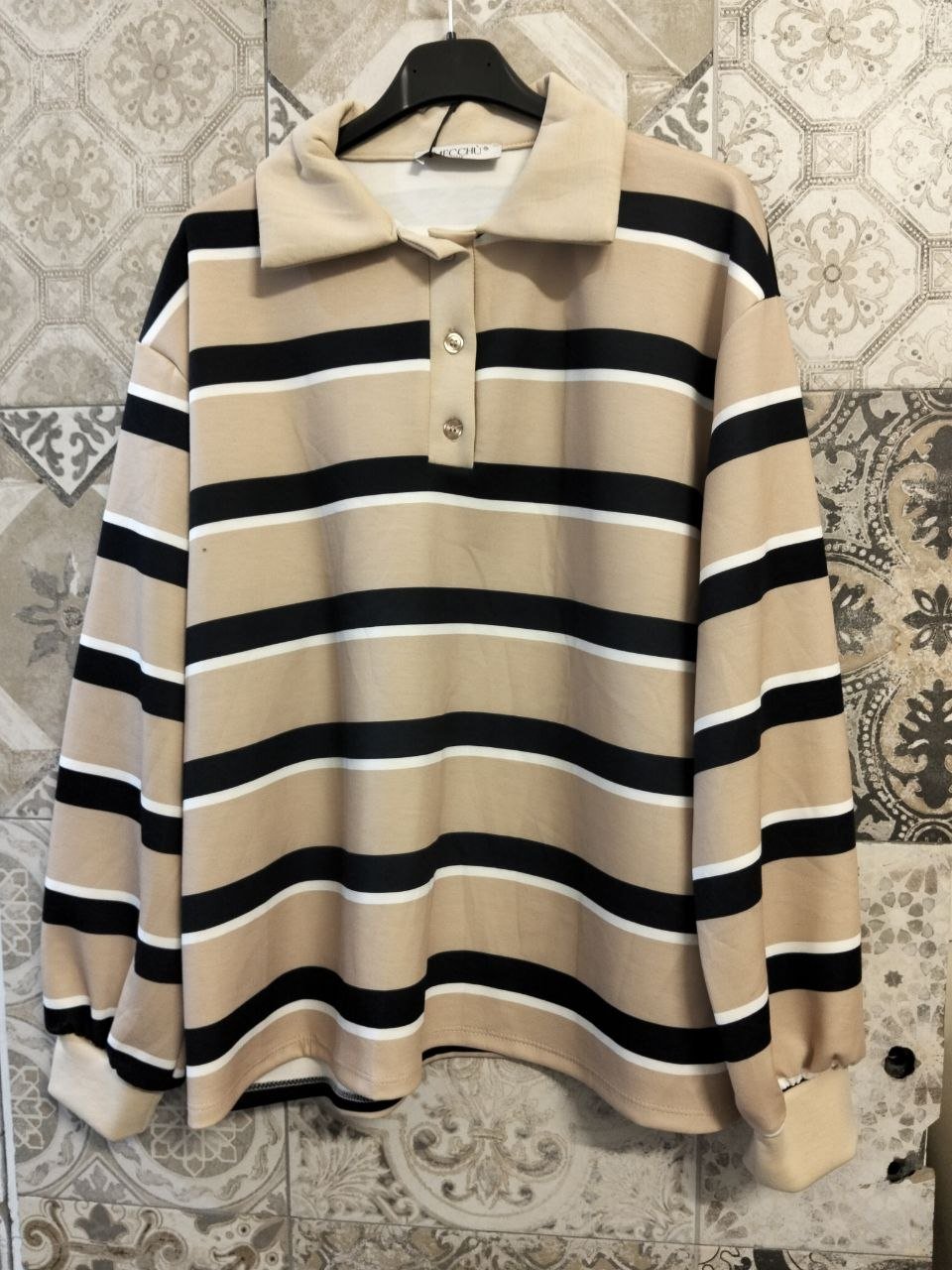 felpa polo a righe - Dverso Fashion