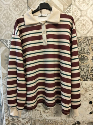 felpa polo a righe - Dverso Fashion