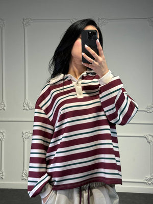 felpa polo a righe - Dverso Fashion