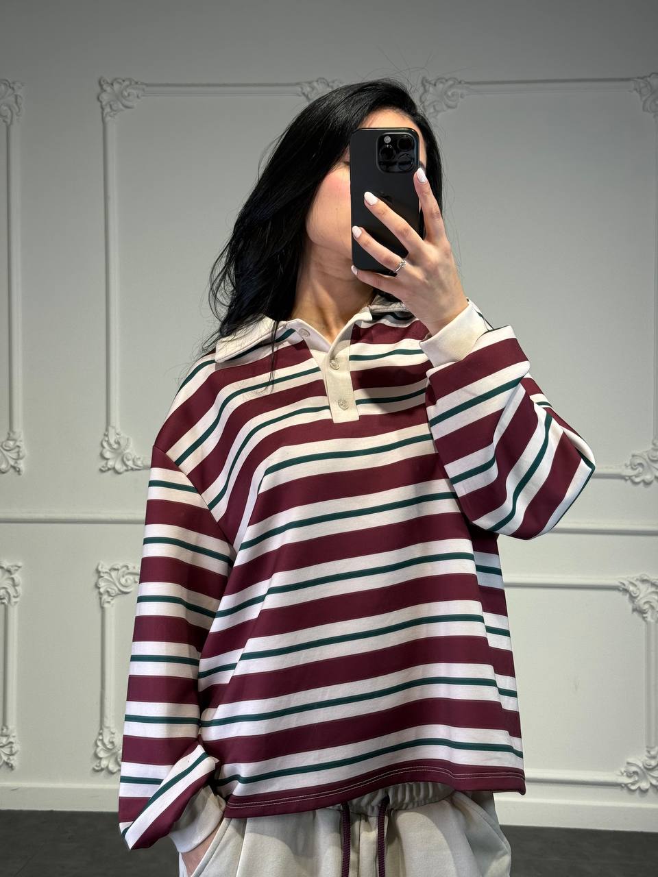 felpa polo a righe - Dverso Fashion