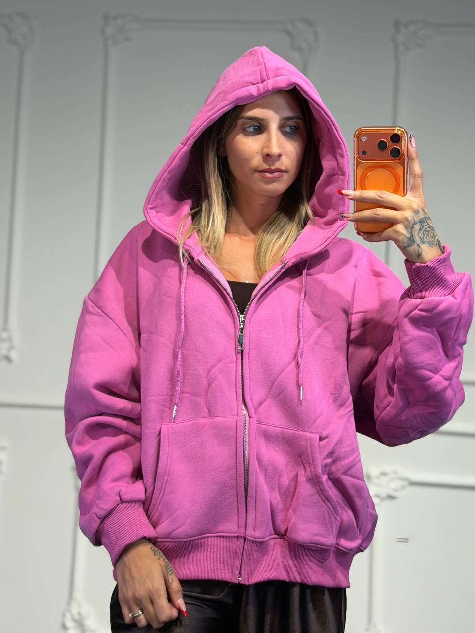 felpa zip over - Dverso Fashion