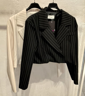 giacca crop gessata - Dverso Fashion
