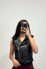 gilet biker in pelle - Dverso Fashion