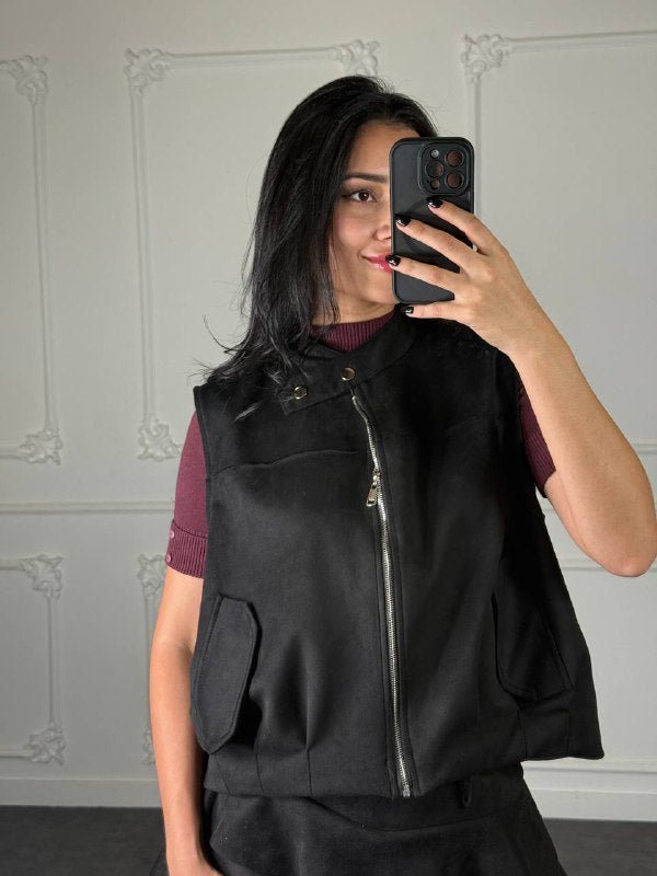 GILET CAMOSCIO - Dverso Fashion