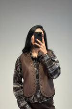 gilet scamosciato con borchie - Dverso Fashion