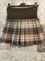 gonna a quadri in panno con fascia elastica - Dverso Fashion