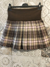 gonna a quadri in panno con fascia elastica - Dverso Fashion