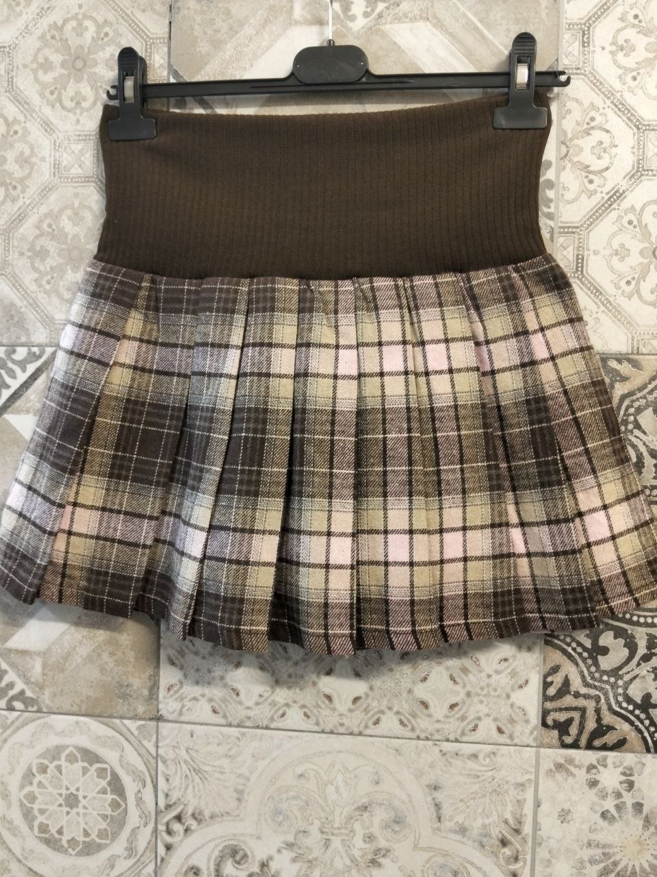 gonna a quadri in panno con fascia elastica - Dverso Fashion