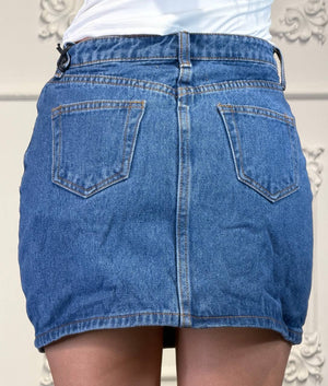 gonna jeans blu scuro - Dverso Fashion