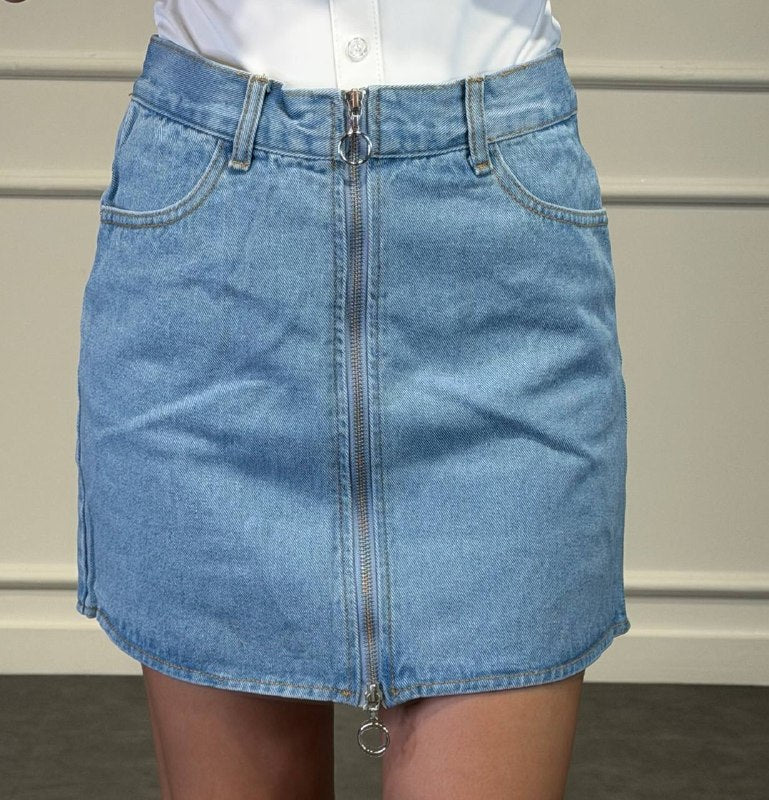 gonna jeans con zip - Dverso Fashion