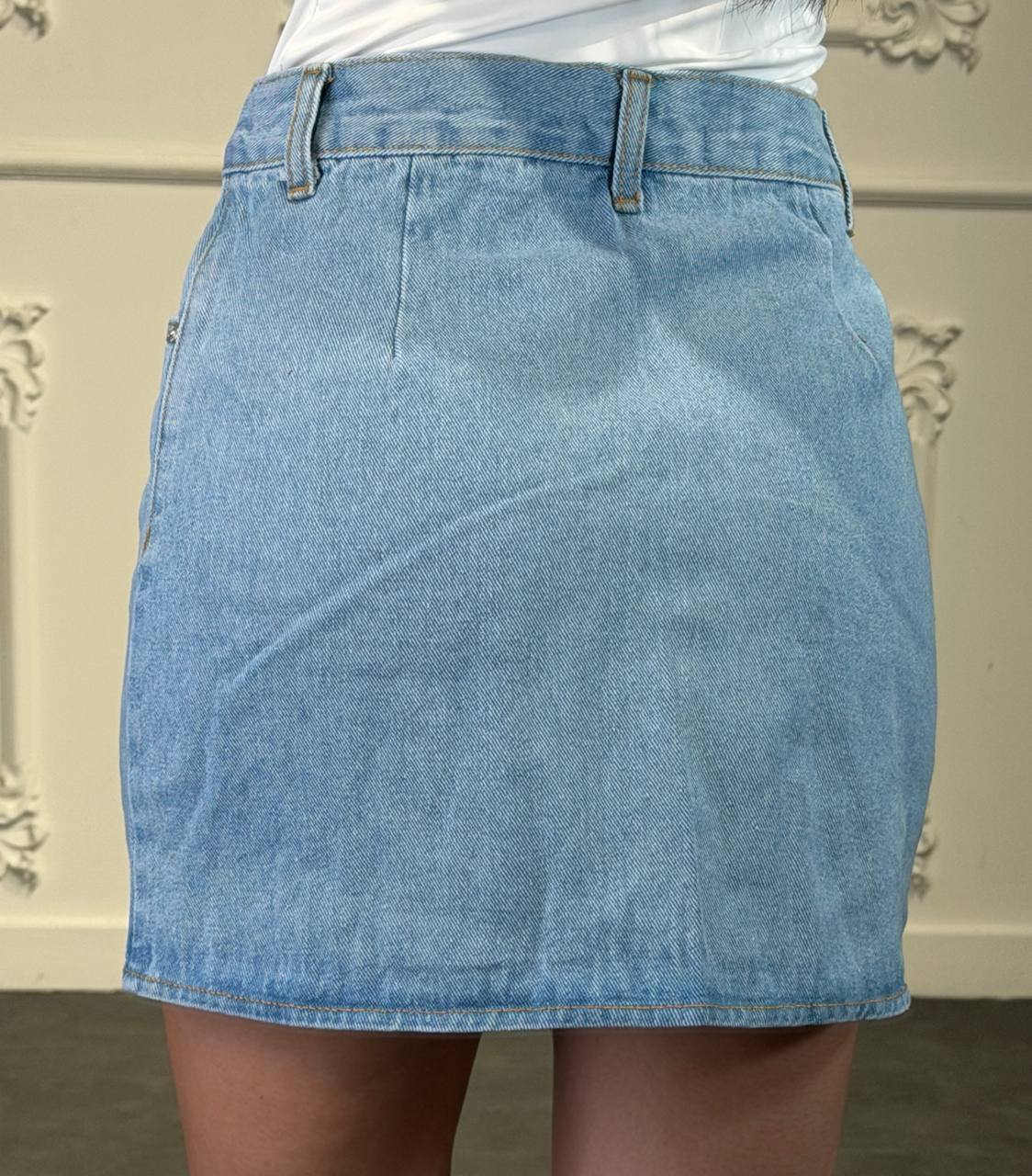 gonna jeans con zip - Dverso Fashion