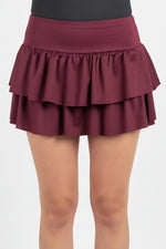 gonna pantaloncino con balze in licra - Dverso Fashion