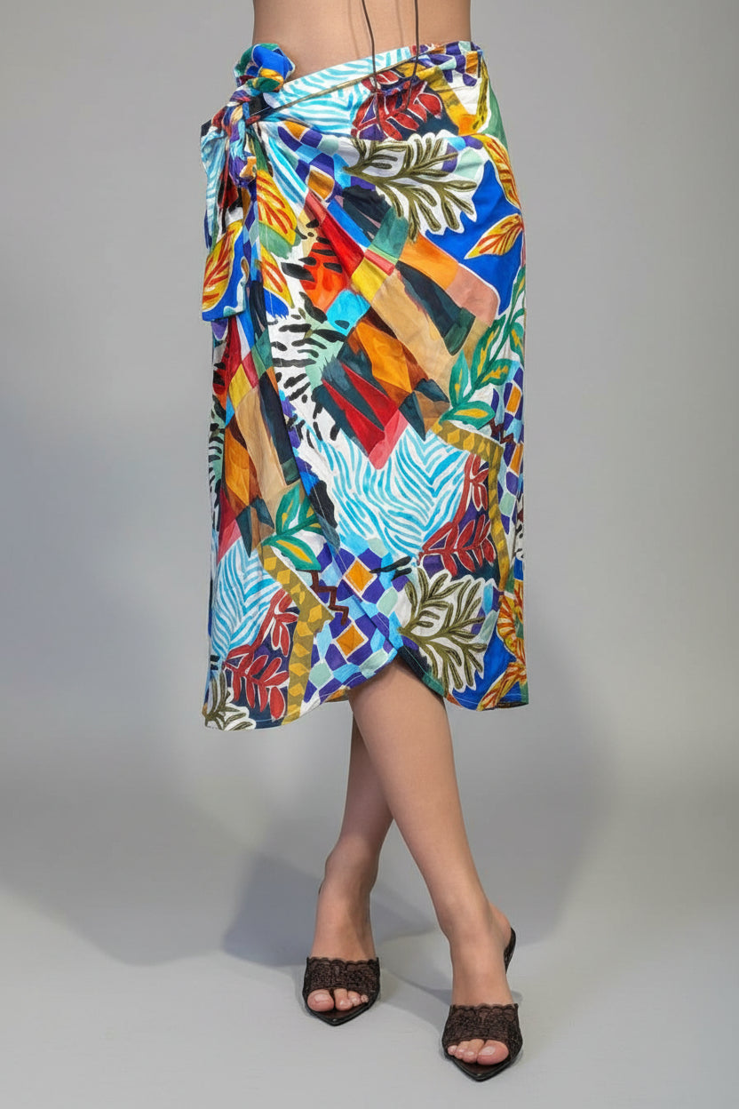 Gonna Pareo Stampa Fantasia Lunga - Dverso Fashion